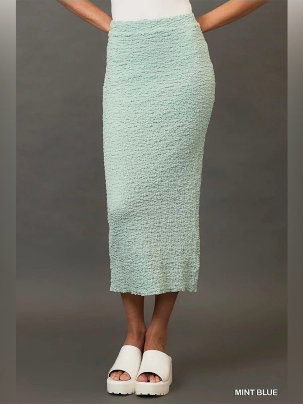 Umgee NWT Textured Stretch Knit Maxi Skirt Size Small